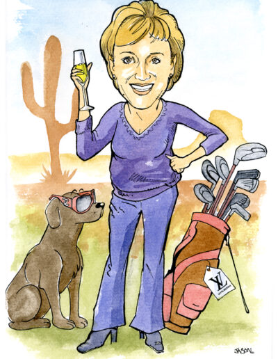 Caricature Portrait Golfer