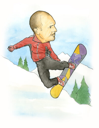 Caricature Portrait Snowboarding